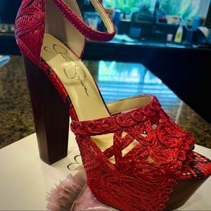 Brand New Jessica Simpson Red Dessie Heels